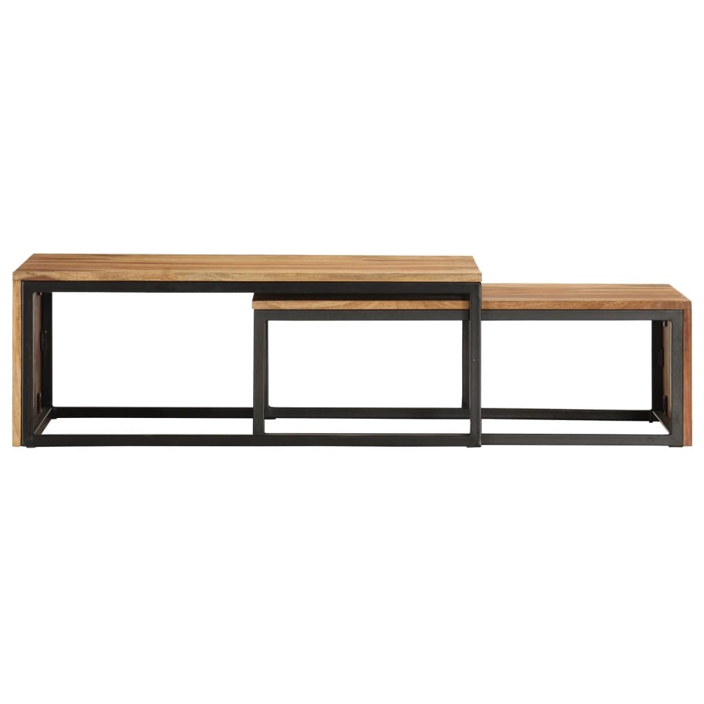Solid Sheesham Wood Nesting Coffee Table Set G7304