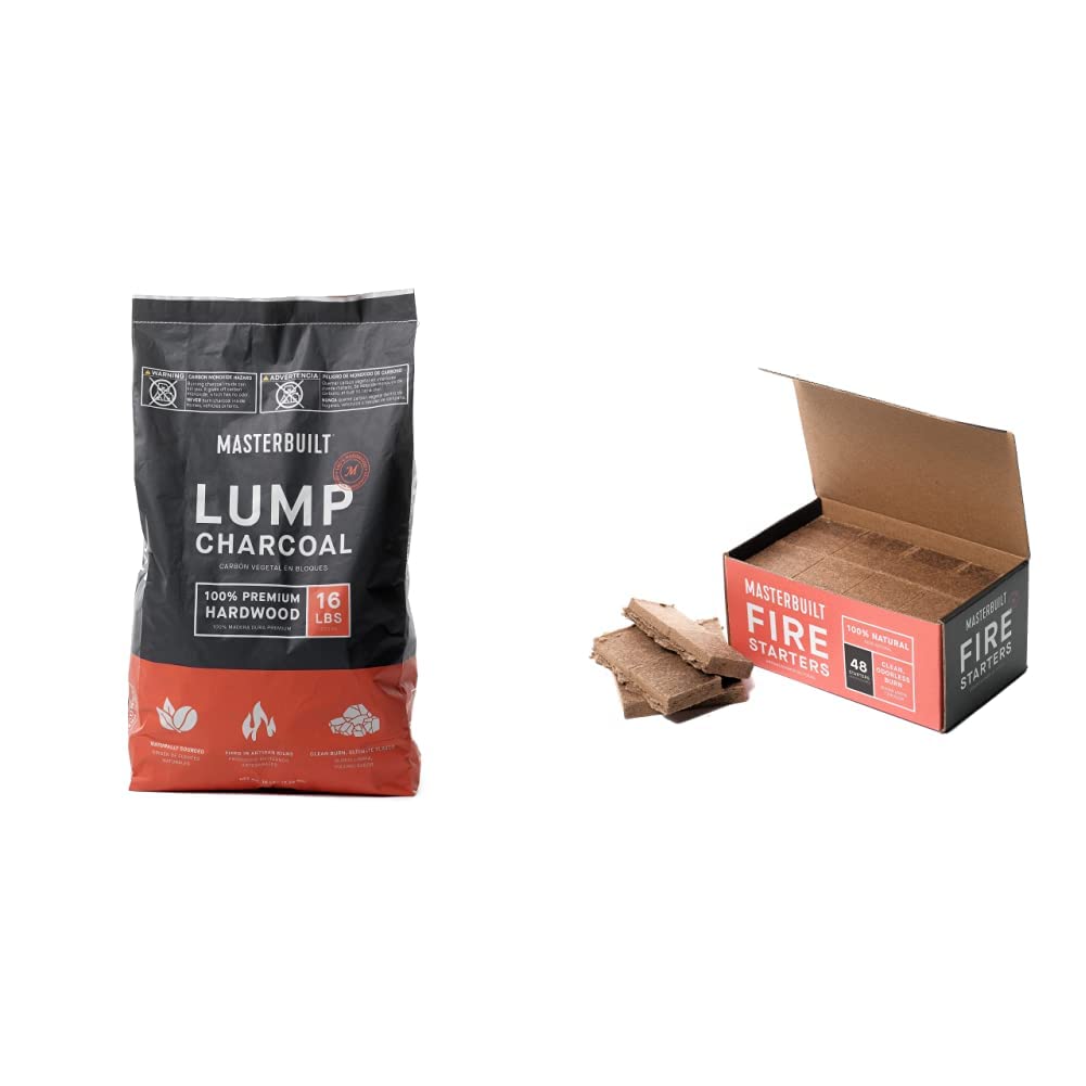 16 lb Lump Charcoal + 48 Fire Starters Bundle C552752