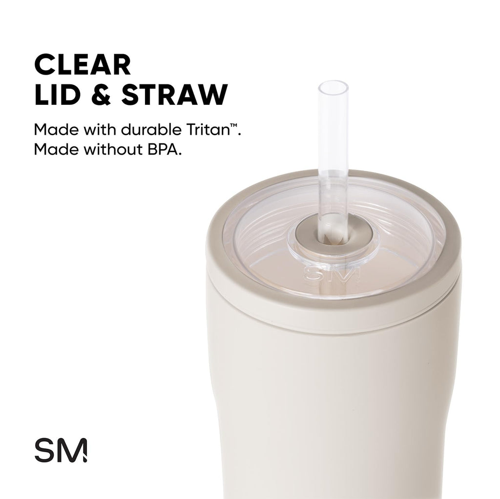 Glass Iced Coffee Cup with Straw Lid 20oz Beige T6890