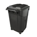 Black 45 Gallon Wheeled Heavy Duty Plastic Trash Can with Lid K5498