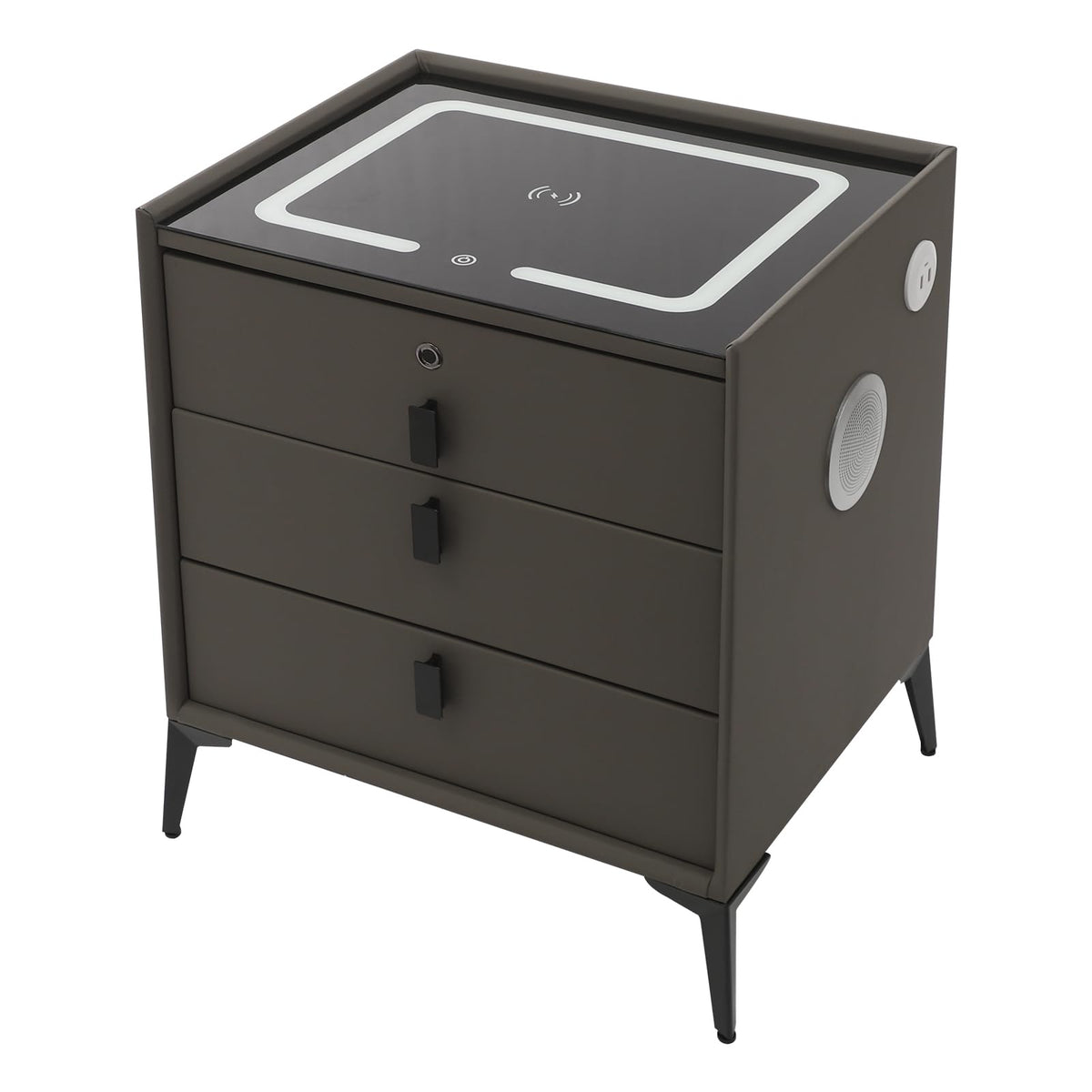 Solid Wood Nightstand with 3 Drawers A7386