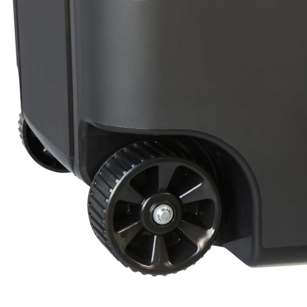 Black 45 Gallon Wheeled Heavy Duty Plastic Trash Can with Lid K5498