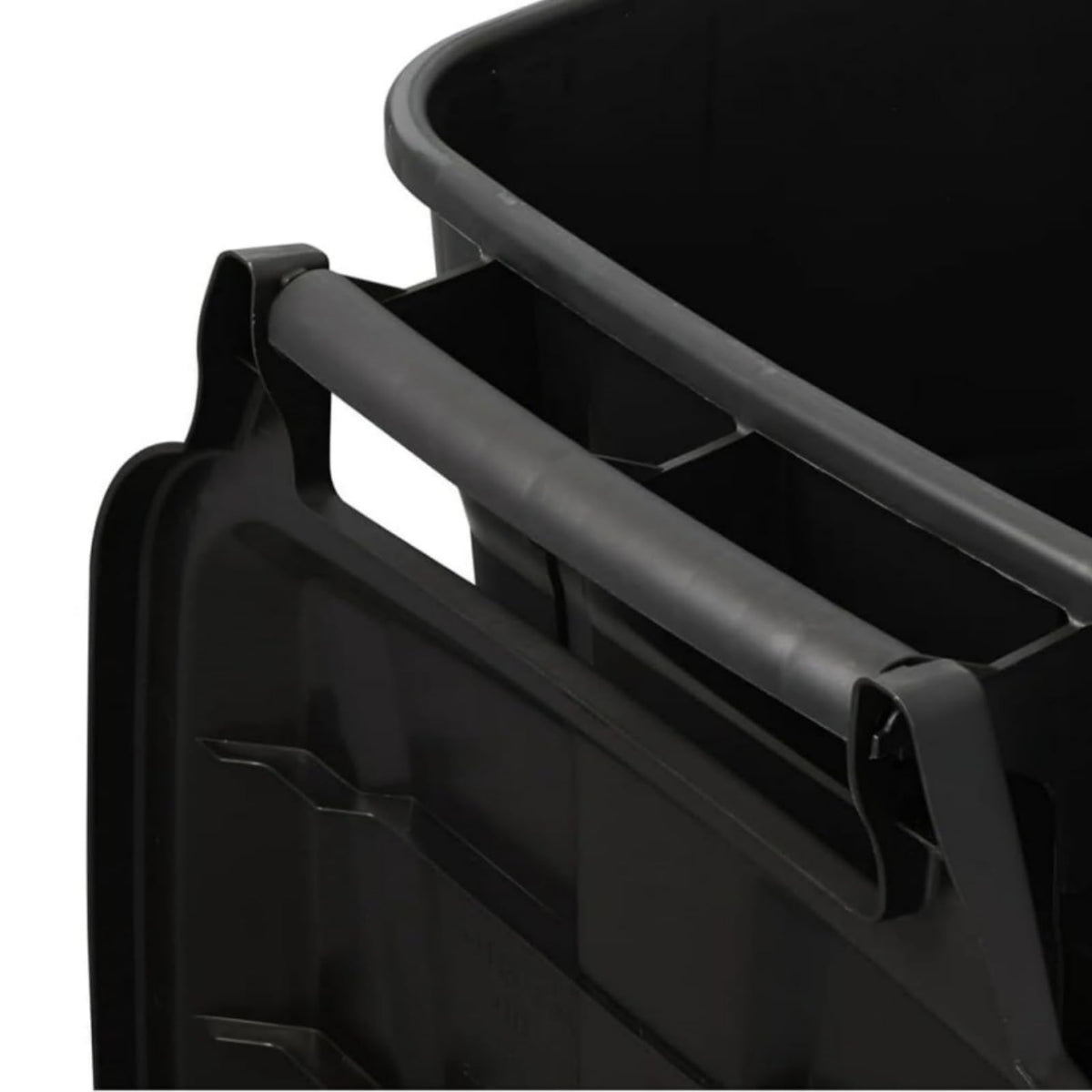 Black 45 Gallon Wheeled Heavy Duty Plastic Trash Can with Lid K5498