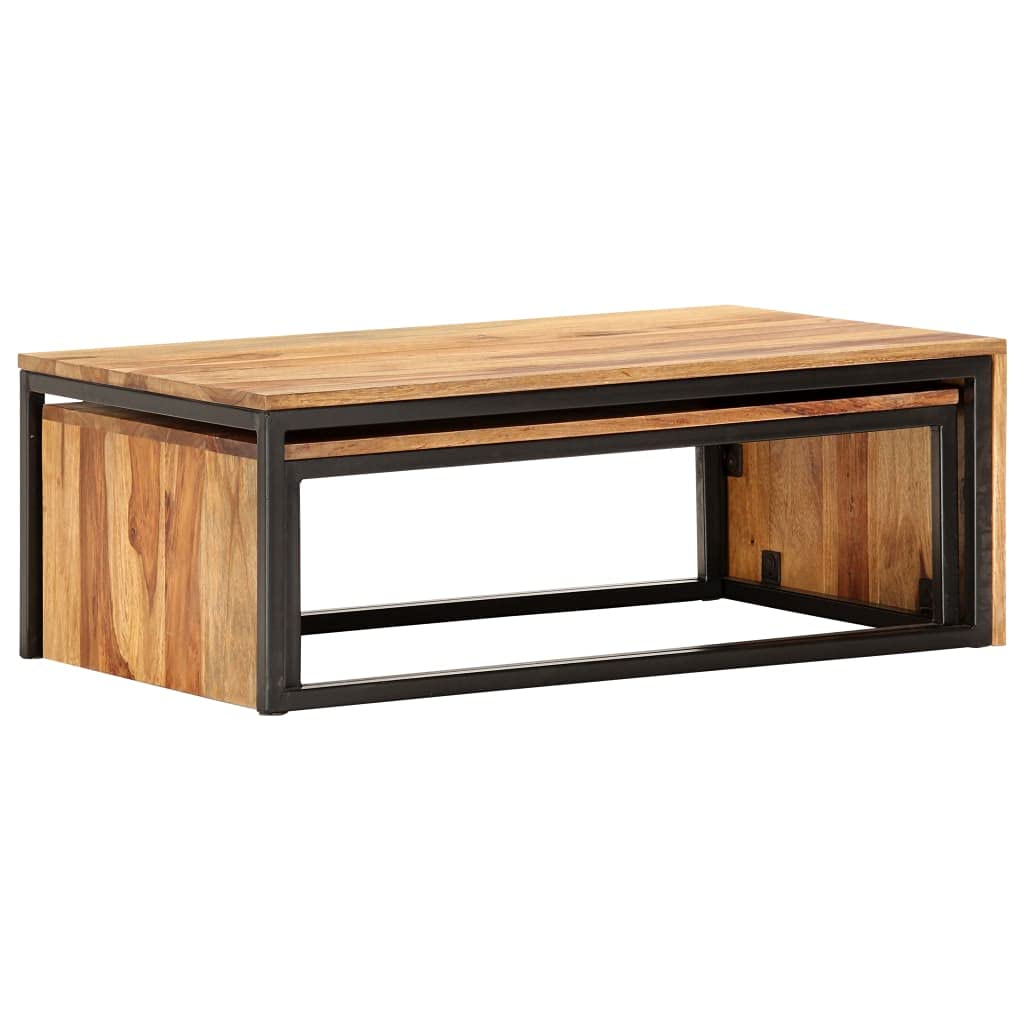 Solid Sheesham Wood Nesting Coffee Table Set G7304