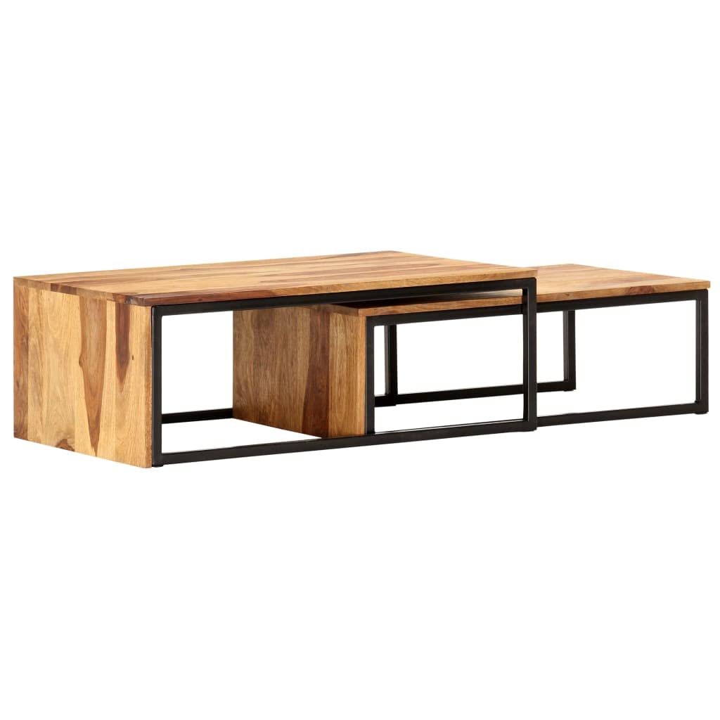 Solid Sheesham Wood Nesting Coffee Table Set G7304