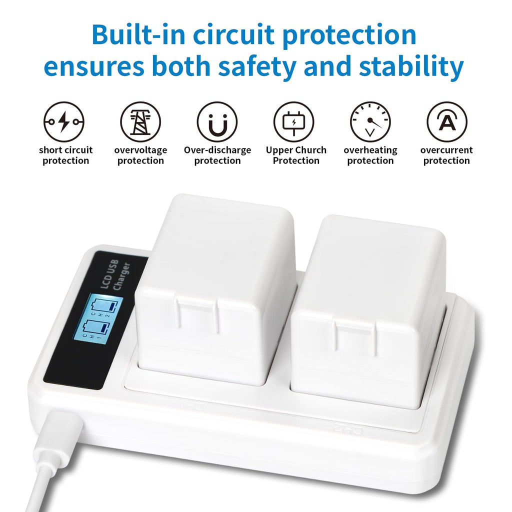 2-Pack Rechargeable 7.2V 2440mAh Lithium-Ion Batteries with Charging Station M287