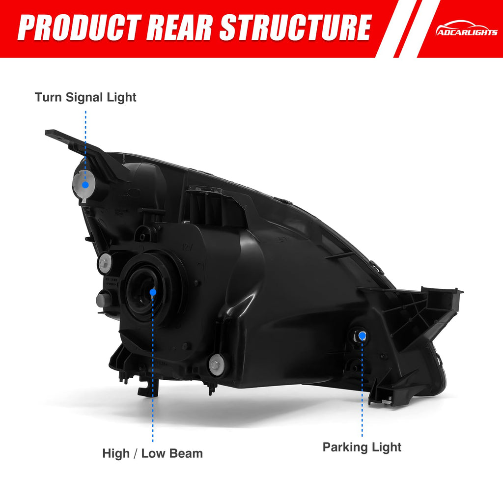 Headlamp Assembly with Chrome Housing Amber Reflector Driver and Passenger Sides P86223