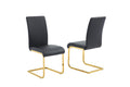 Black Faux Leather Dining Chairs Set of 2 N3681