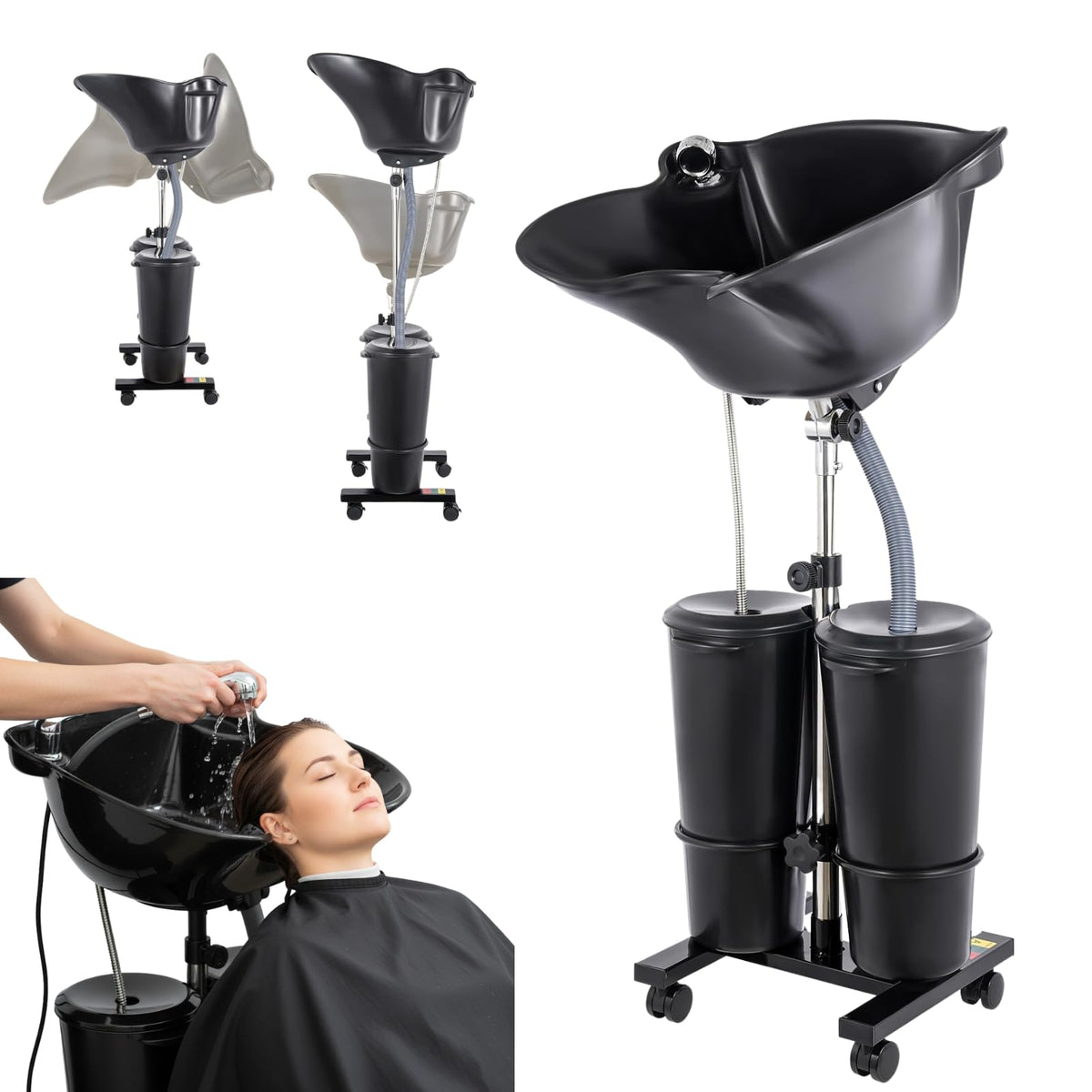 Portable Shampoo Bowl with Water Tank and Electric Pump O2995
