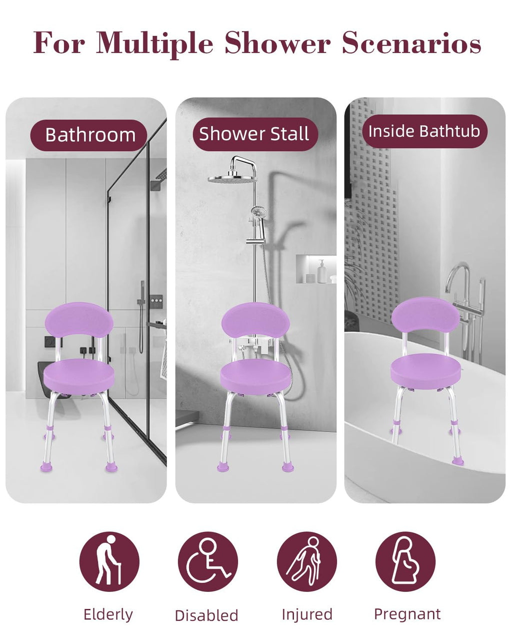 Swivel Shower Chair with Backrest B298471