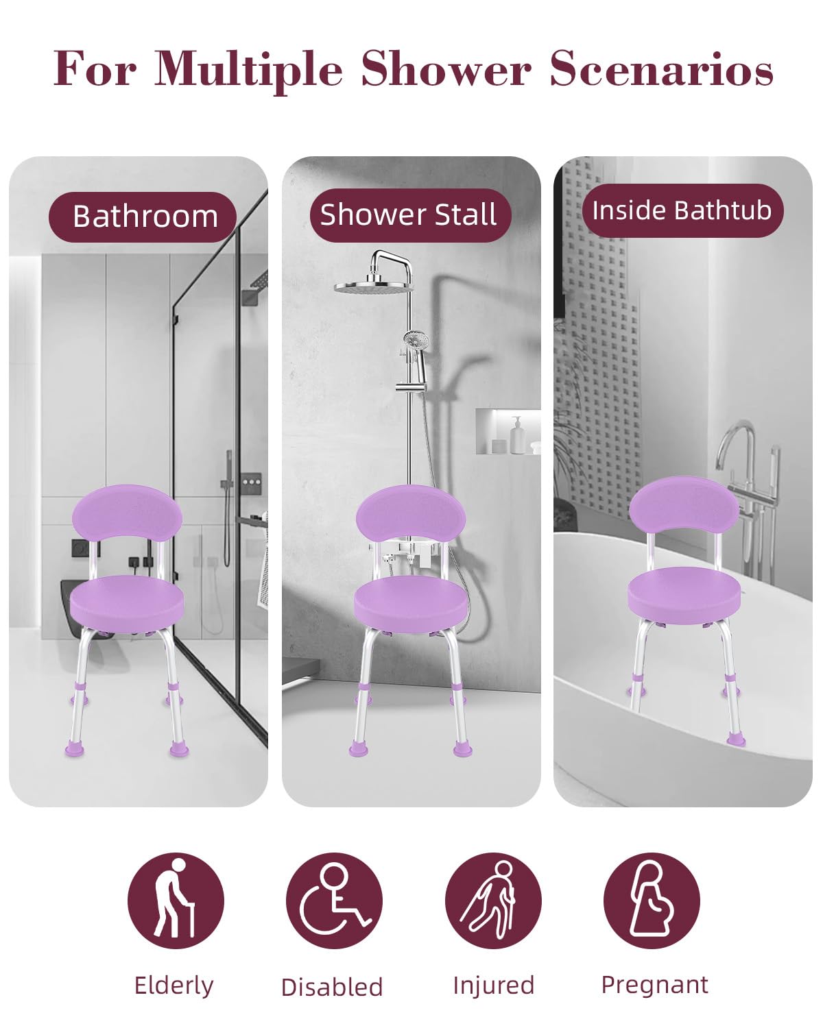 Swivel Shower Chair with Backrest B298471