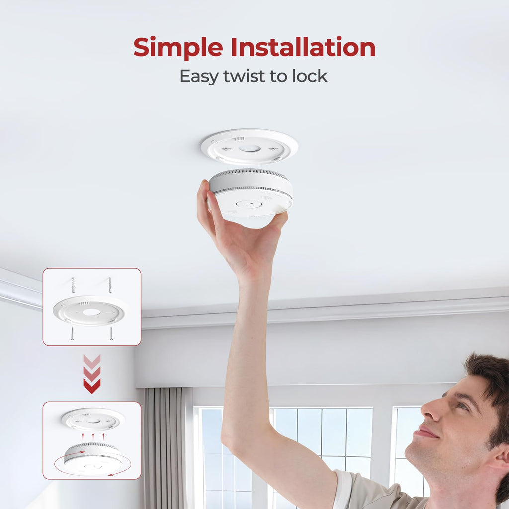 Smoke Detectors 10 Year Sealed Battery Operated 3 Pack T71953