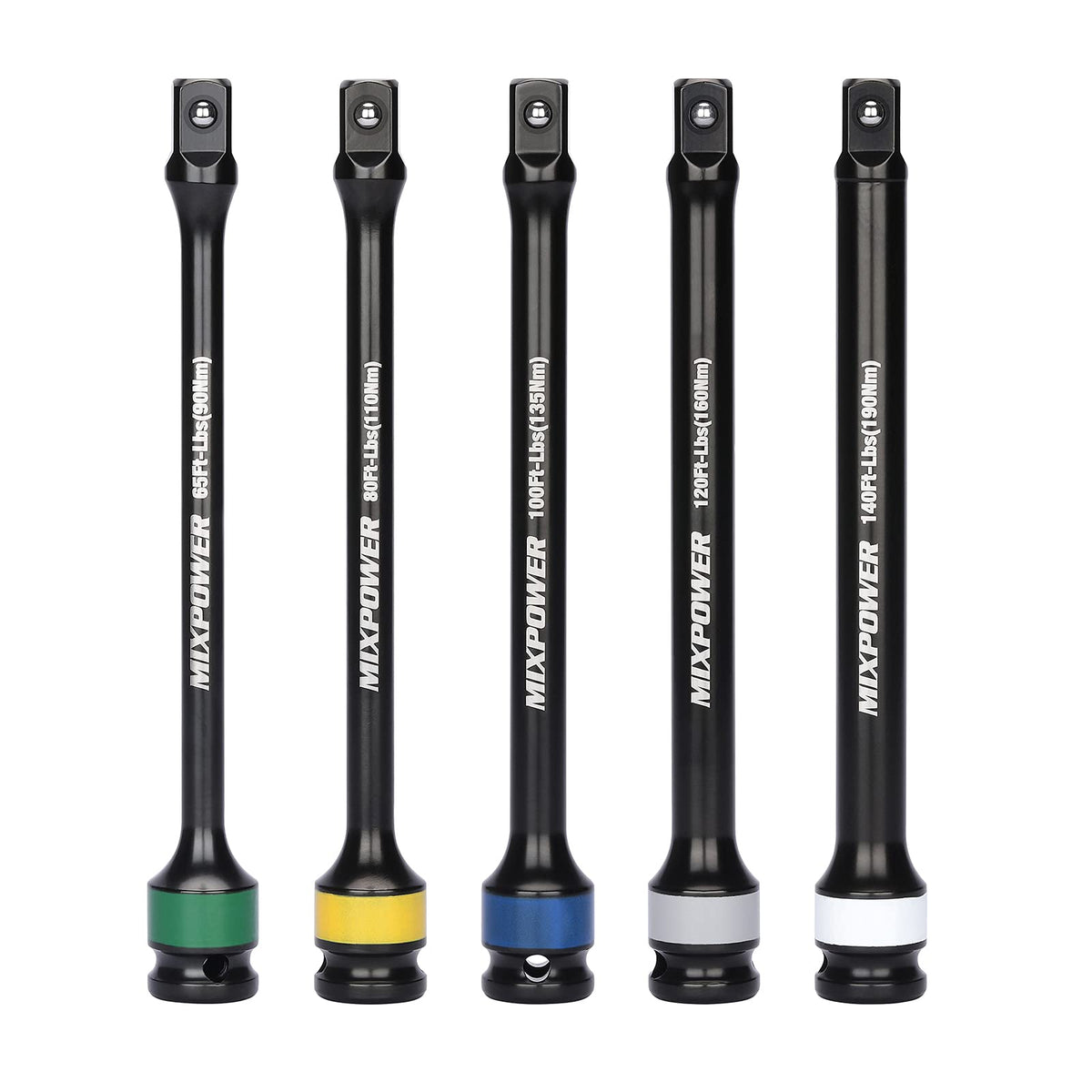 5 Piece 1/2" Drive Torque Limiting Socket Extension Bars Q43275