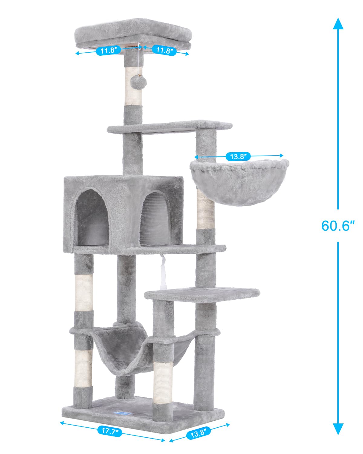 Cat Tree, Multi-Level Sisal Covered Scratching Posts X171532