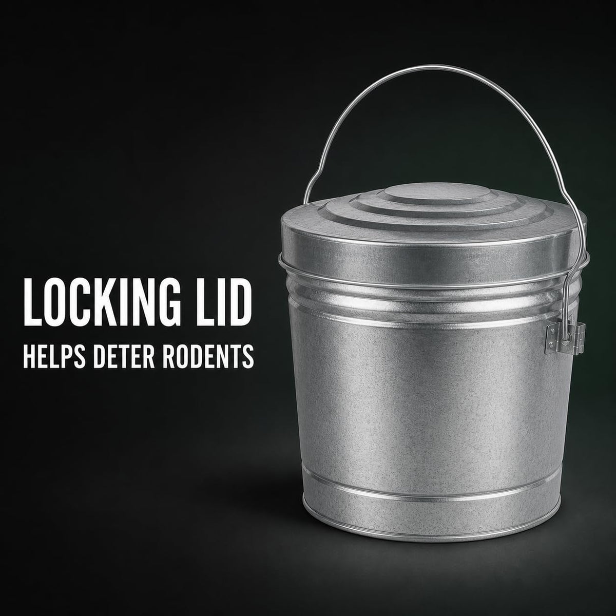6 Gal Galvanized Steel Storage Can with Locking Lid B28347