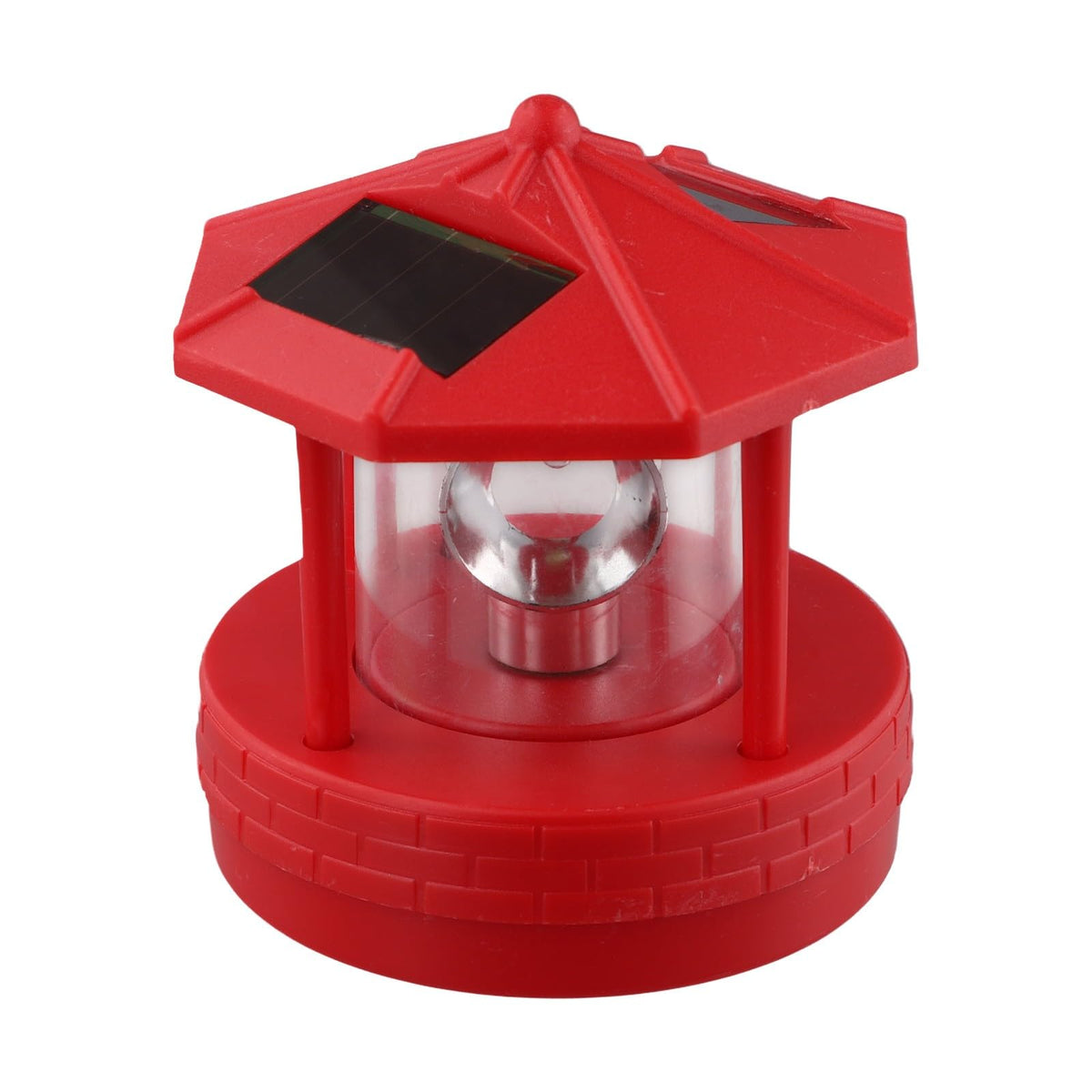 Rotating Solar Lighthouse Light Outdoor Garden Lawn Lamp with 2 Panels J148862