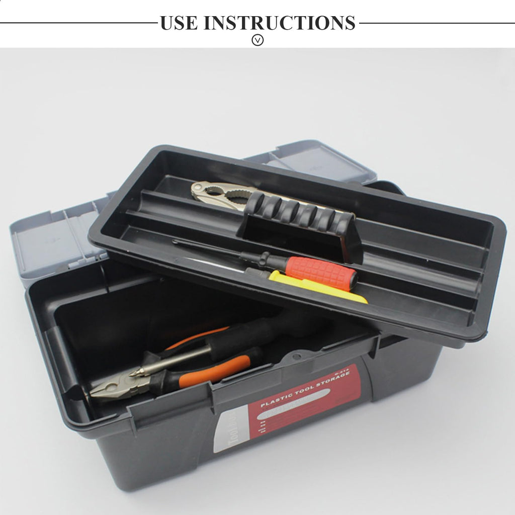 10" Plastic Tool Box with Removable Tool Tray I4522