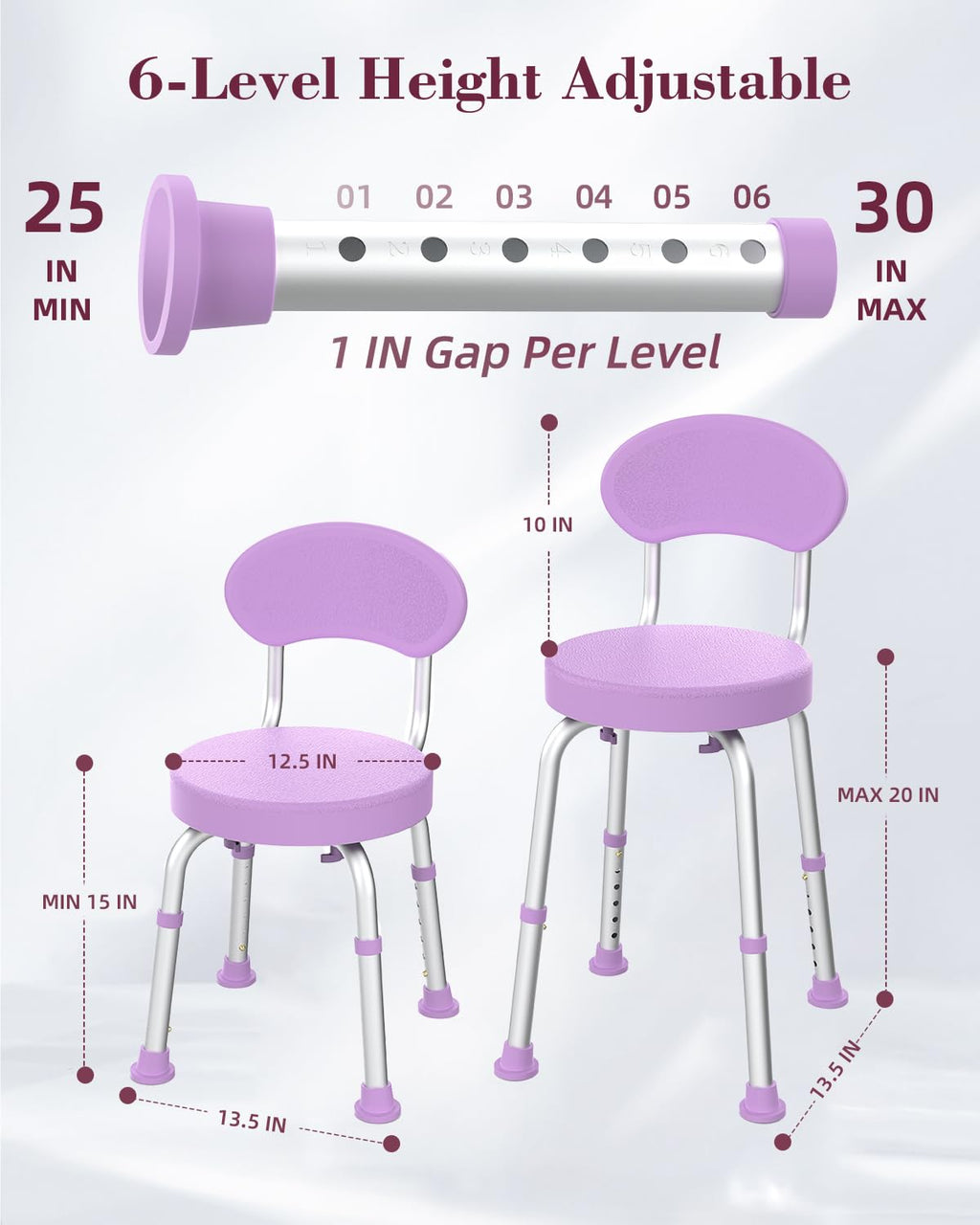 Swivel Shower Chair with Backrest B298471