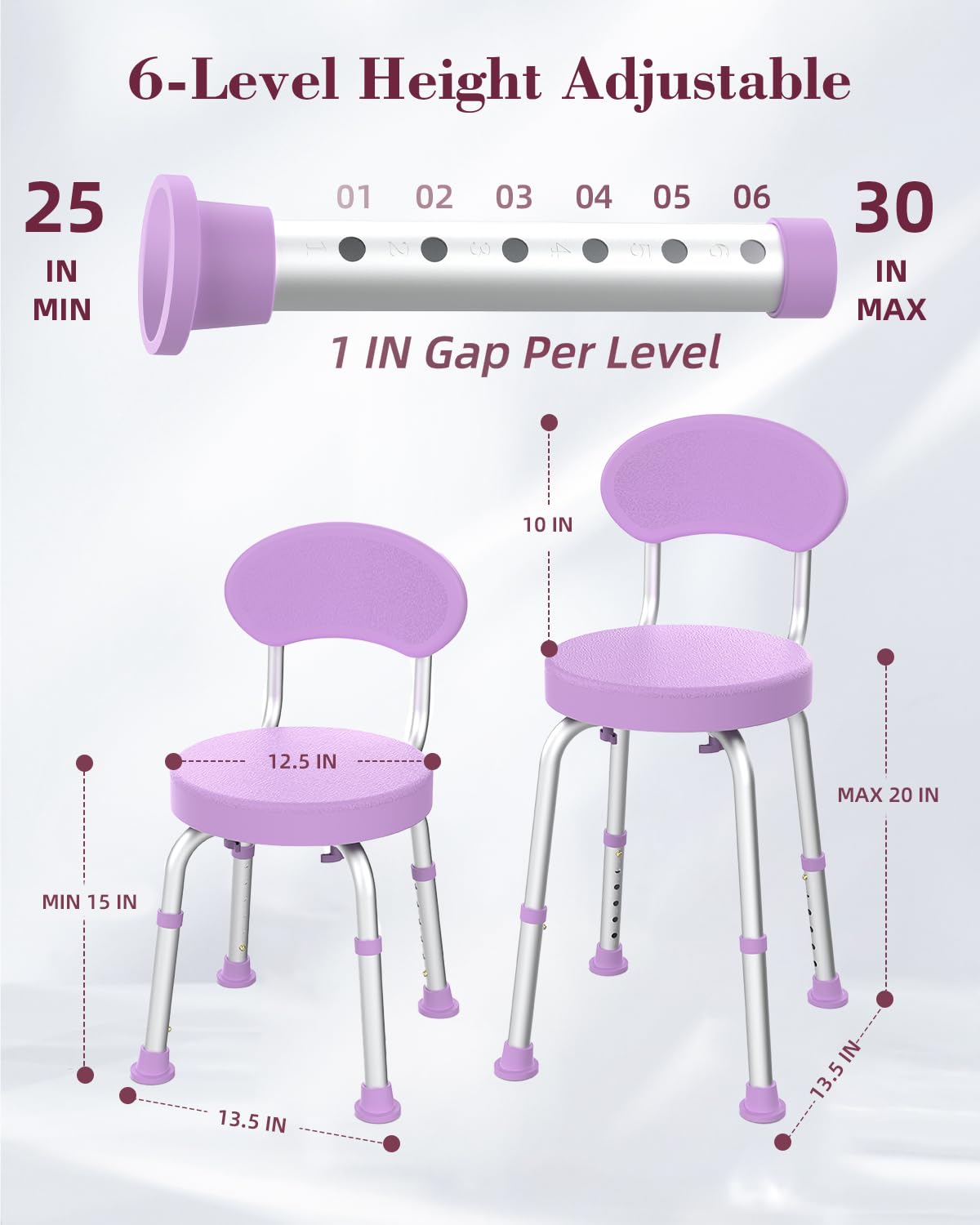 Swivel Shower Chair with Backrest B298471