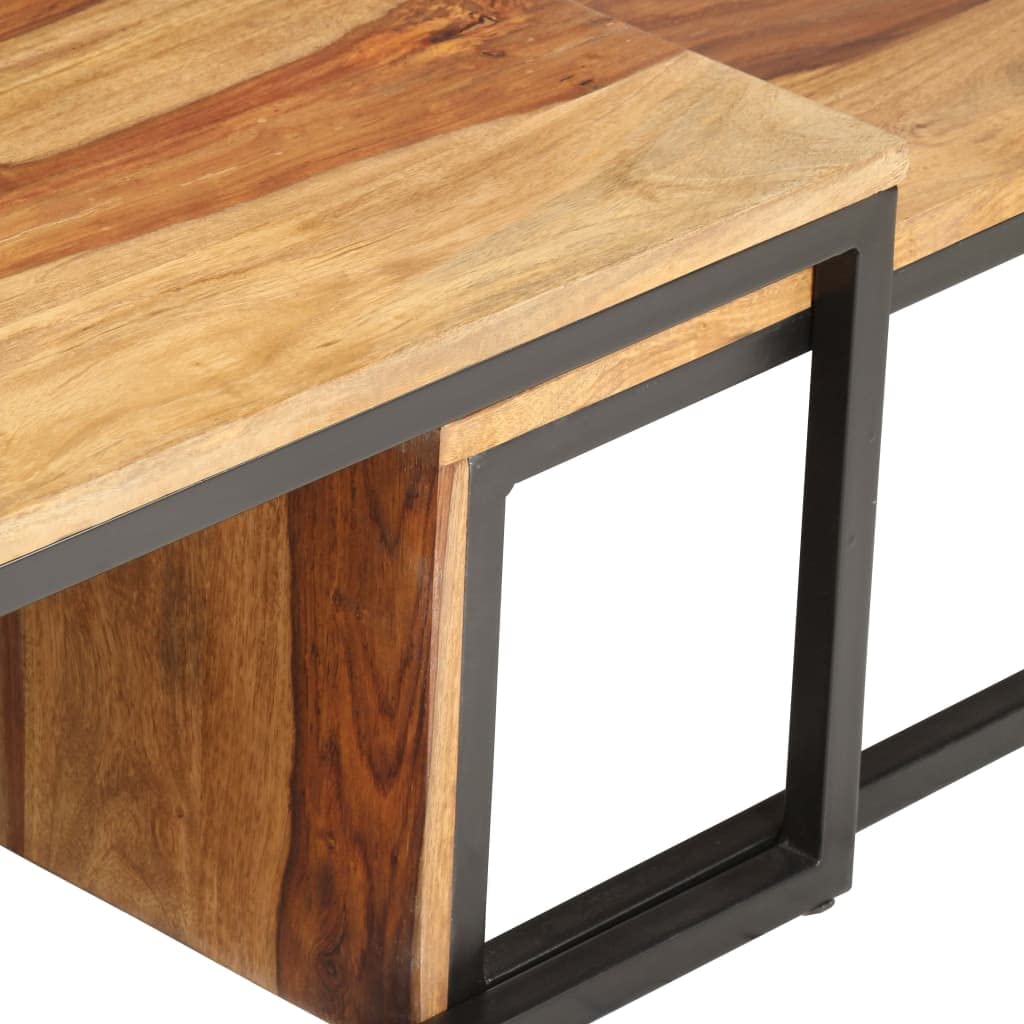 Solid Sheesham Wood Nesting Coffee Table Set G7304