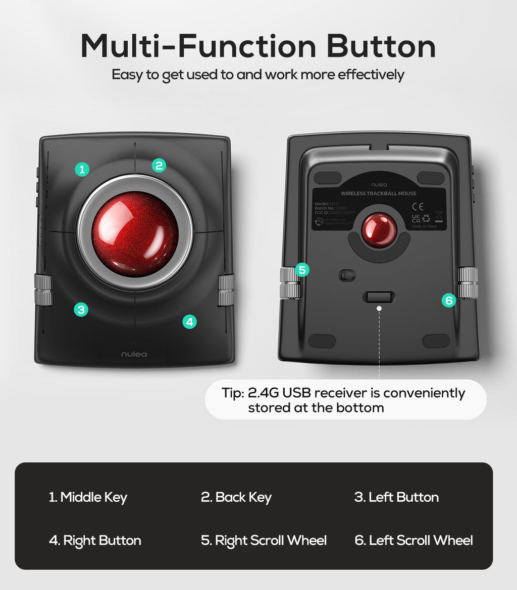 Wireless Ergonomic Trackball Mouse N634416
