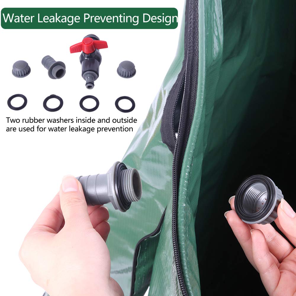 Collapsible 50 Gallon Green Rain Barrel Q907778