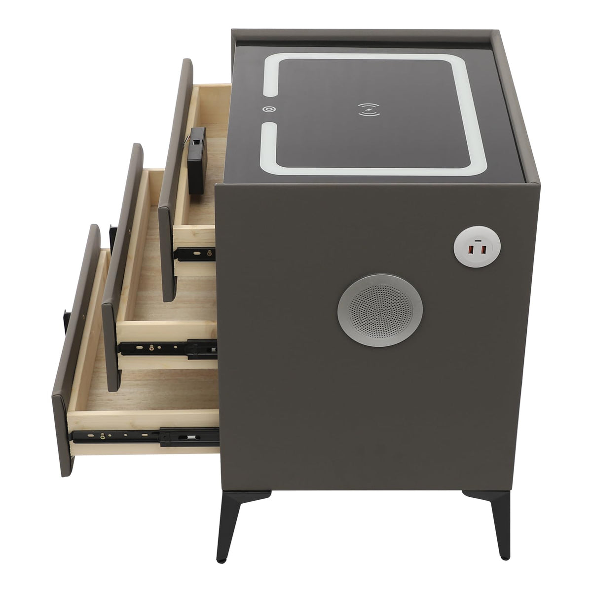 Solid Wood Nightstand with 3 Drawers A7386