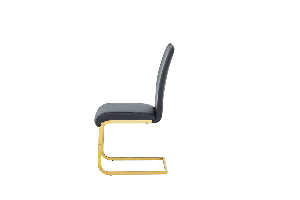 Black Faux Leather Dining Chairs Set of 2 N3681