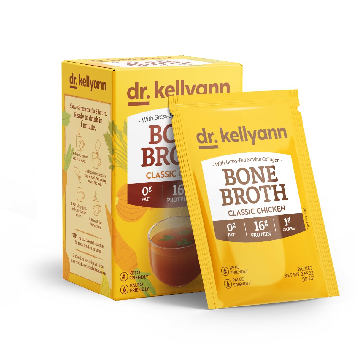 Bone Broth Powder Packets Classic Chicken Flavor 70 servings F3326