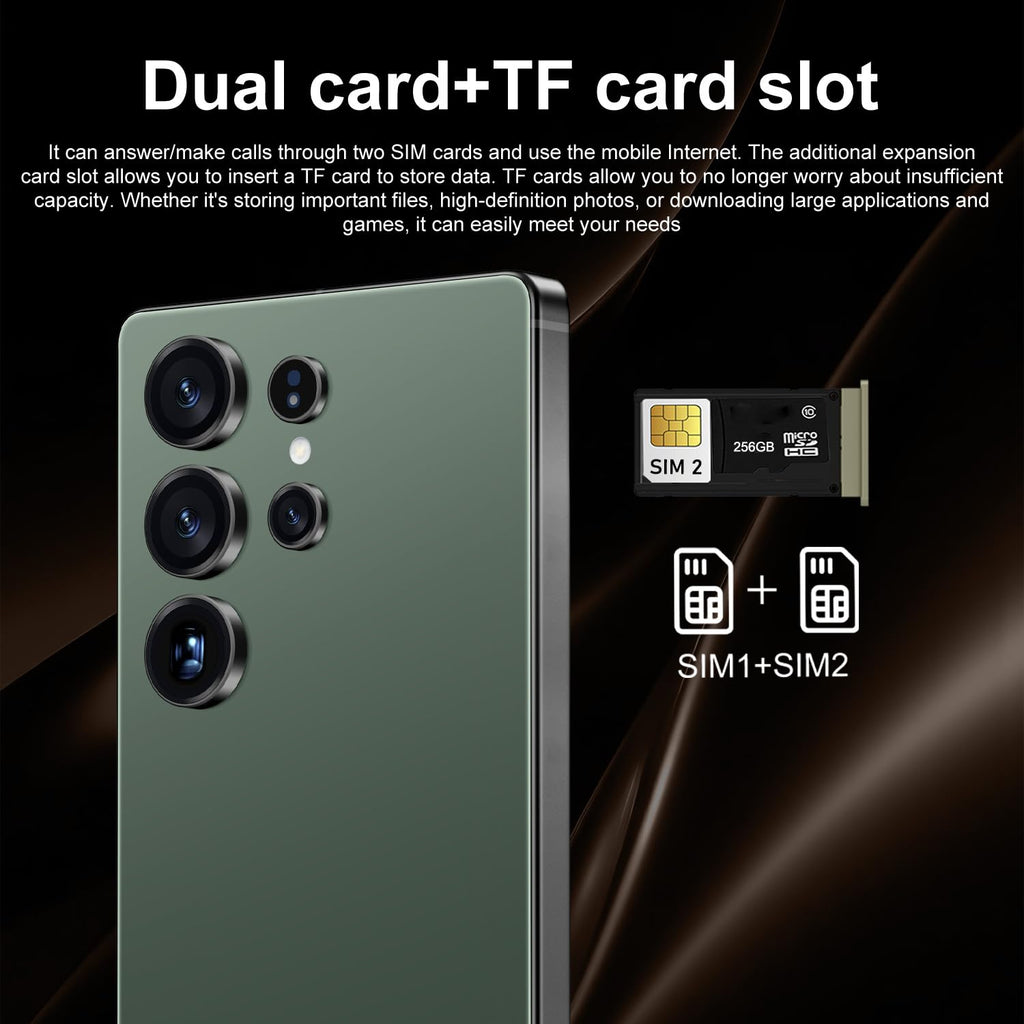 Unlocked 4G Smartphone 6.6" HD Display 4GB+32GB Dual SIM Android 12.0 Black C17309