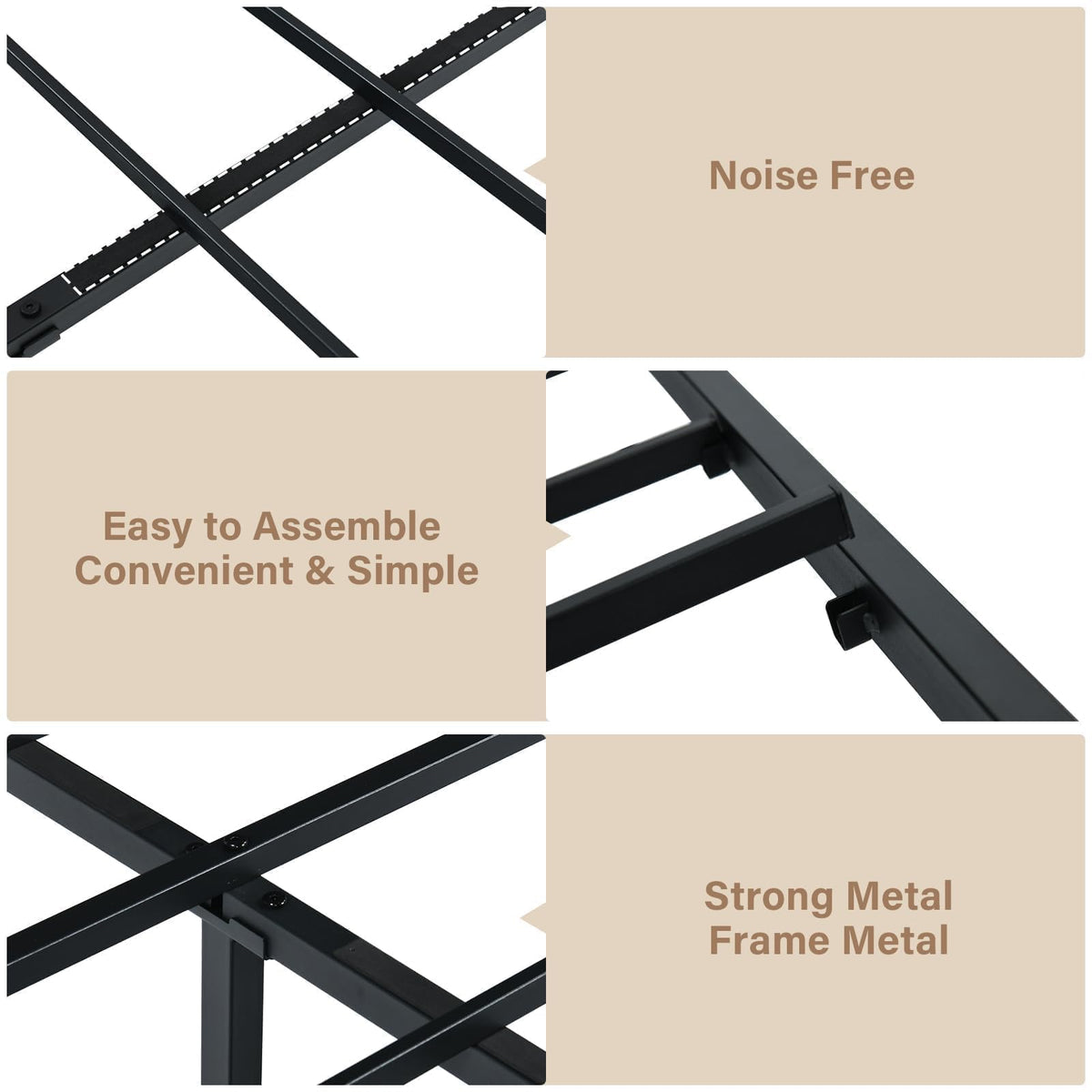 Twin Metal Bed Frame with Industrial Headboard N871829