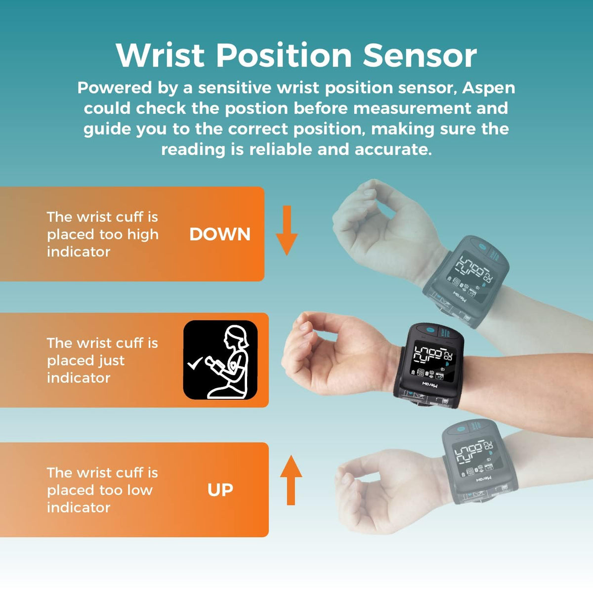 Blood Pressure Monitor Adult Cuff Wrist Automatic Bluetooth Black F23963