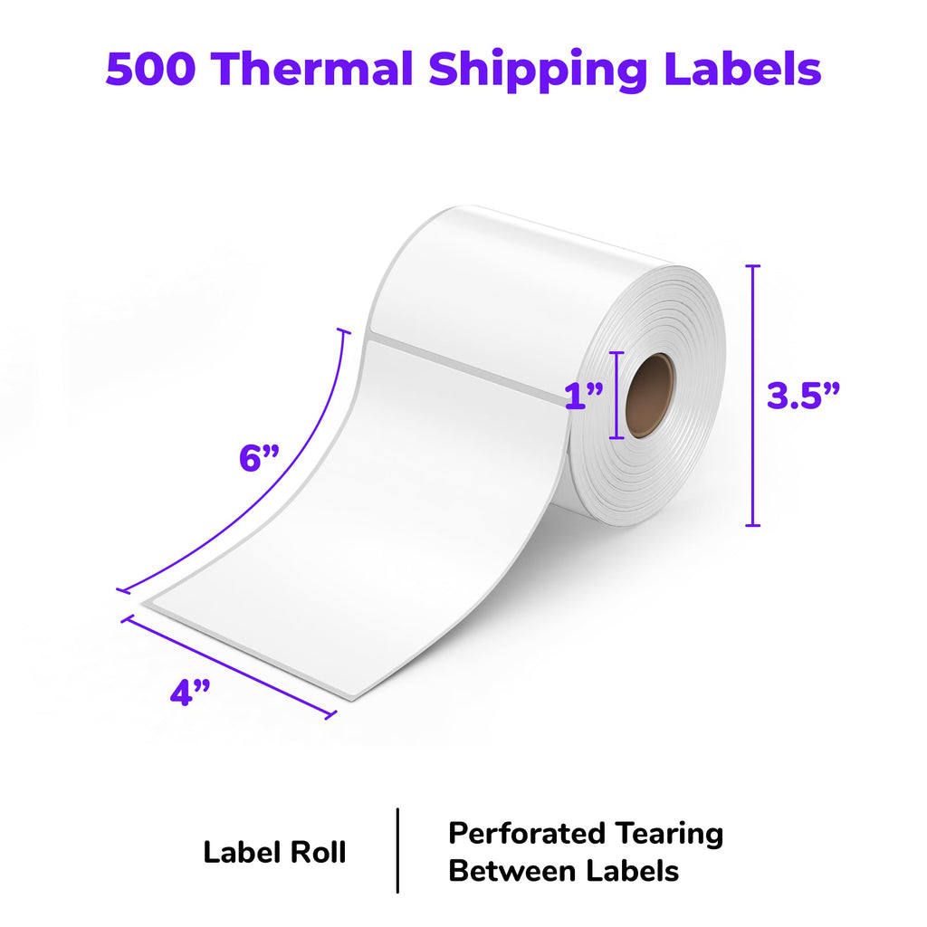 4x6 Direct Thermal Shipping Labels 500 Label Roll A5902
