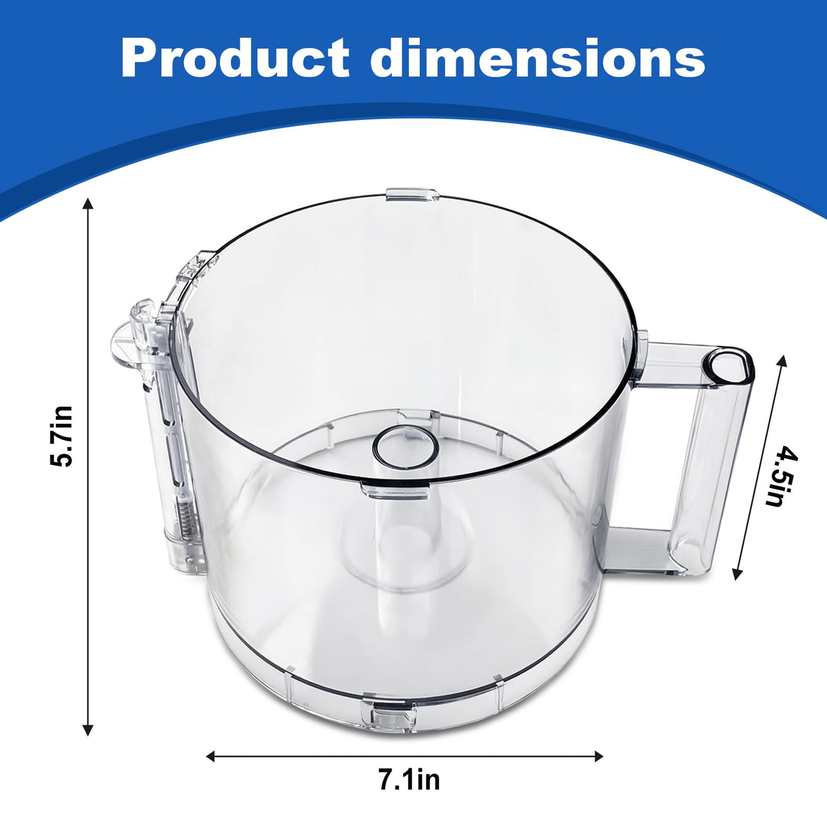 14-Cup Food Processor Working Bowl with 4 Locking Clips E6569