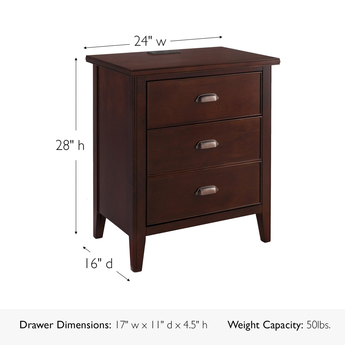 Chocolate Cherry Nightstand Side Table E178829
