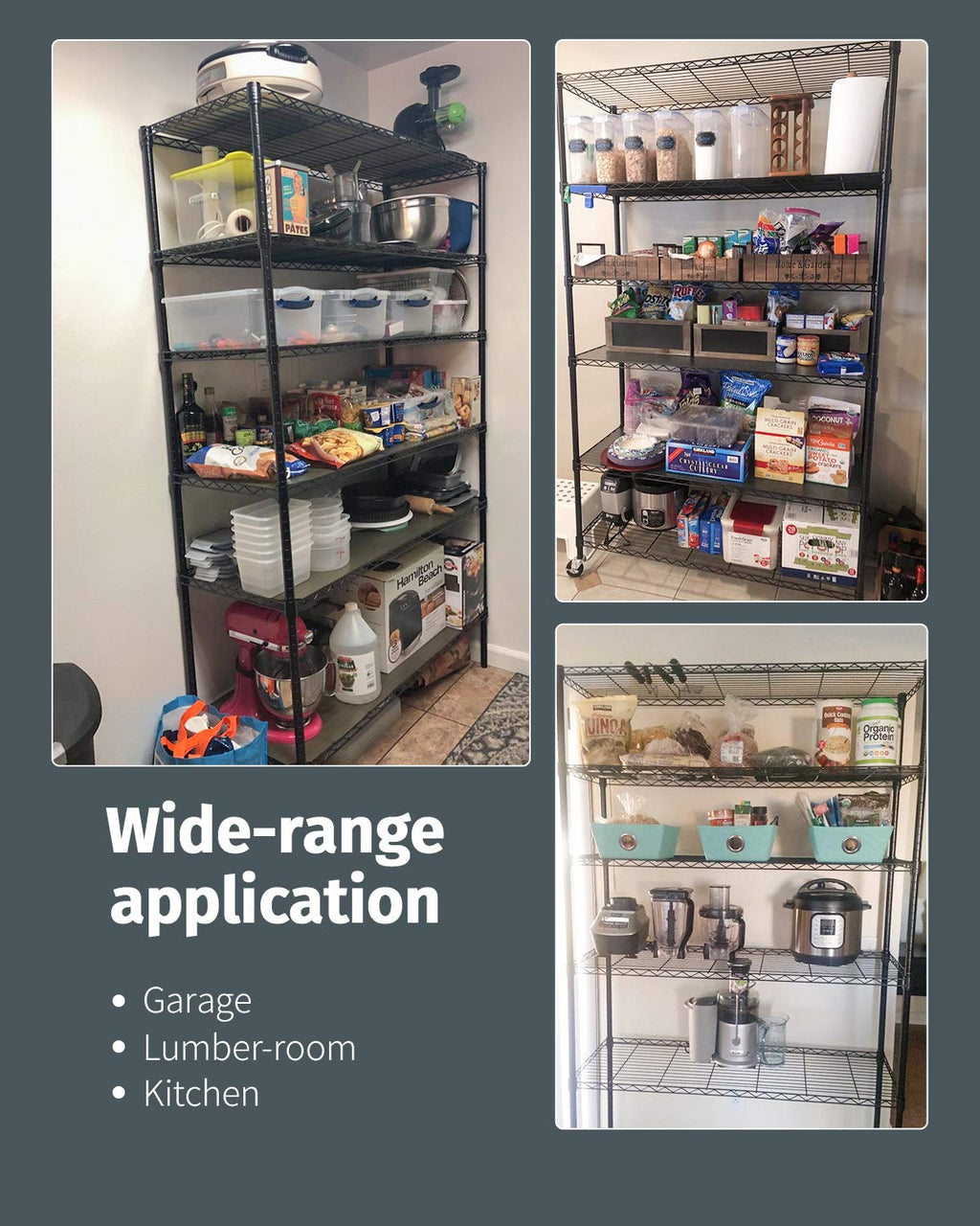 6 Tier Steel Wire Shelving Unit with Wheels G54690
