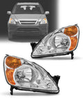 Headlamp Assembly with Chrome Housing Amber Reflector Driver and Passenger Sides P86223