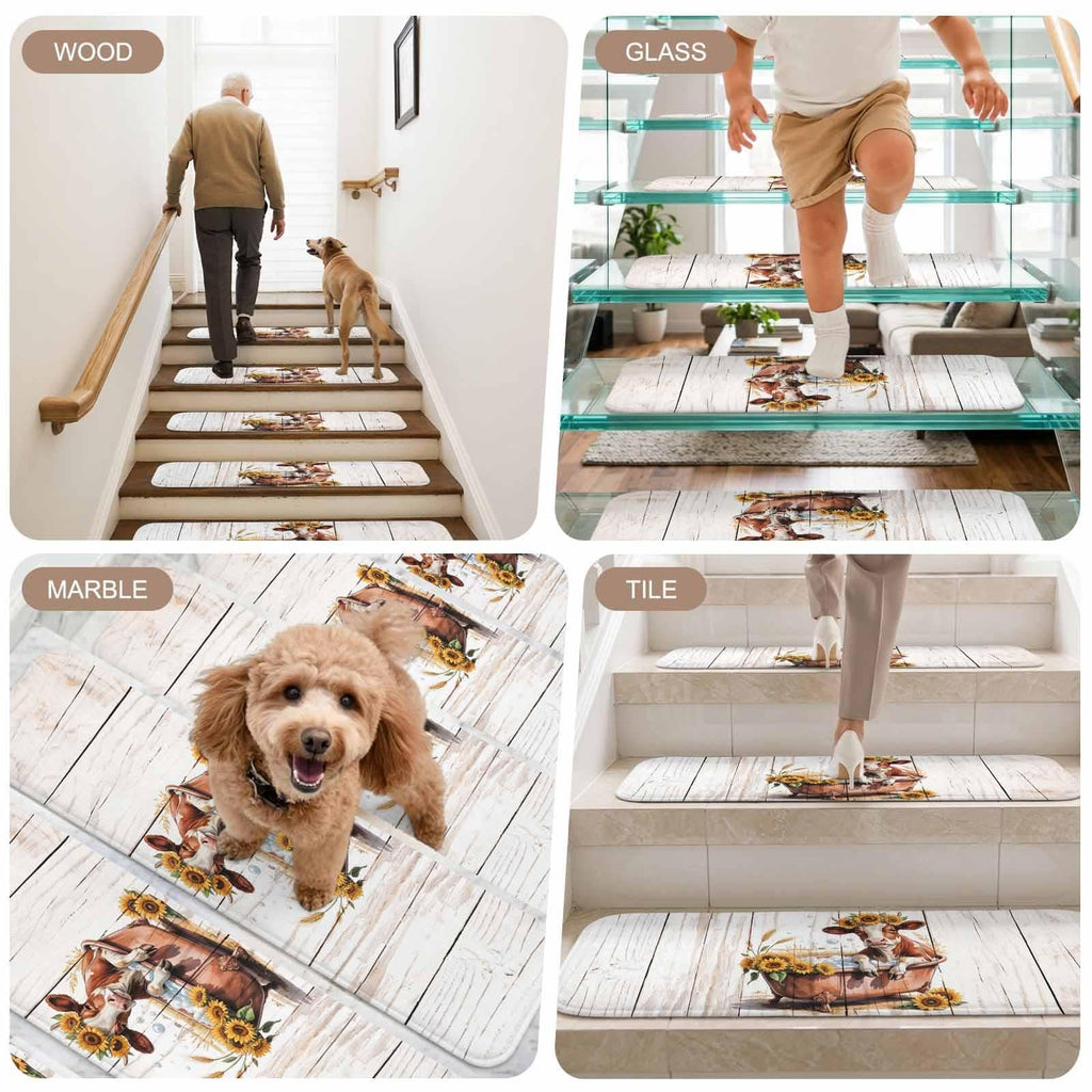 4 Pack Non Slip Carpet Stair Treads 8"x30" F272