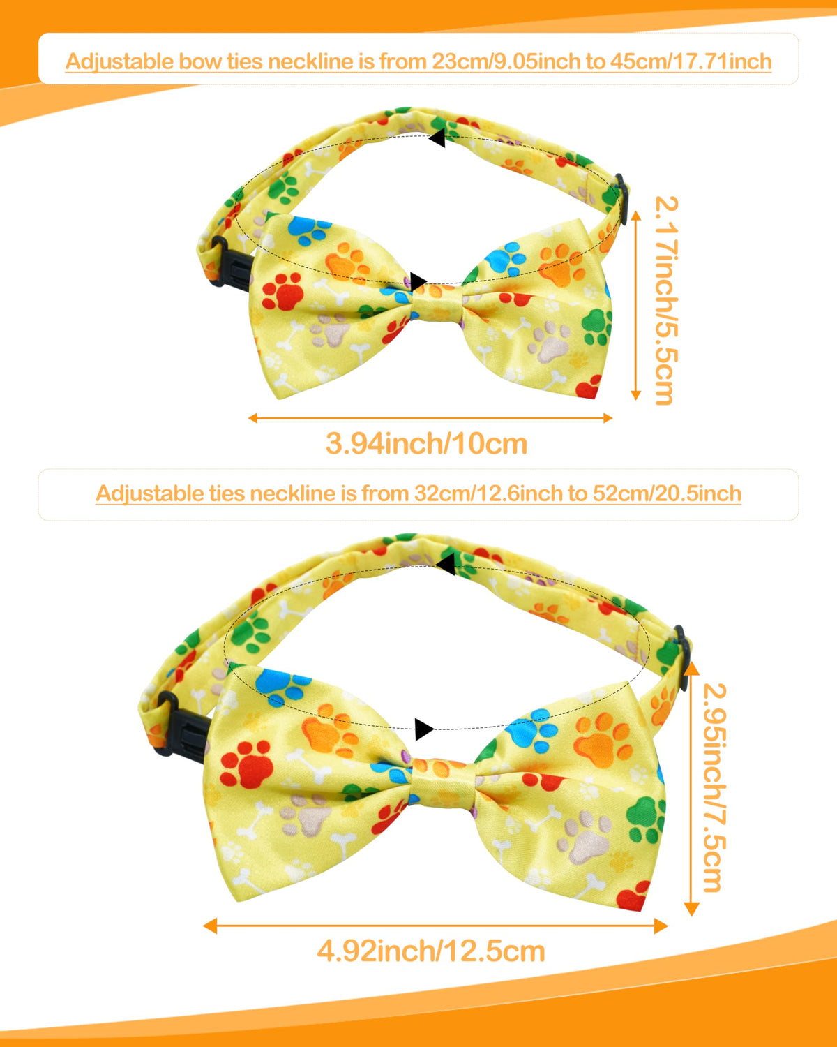 60 Pack Paw Print Dog Bowties and Ties B74602