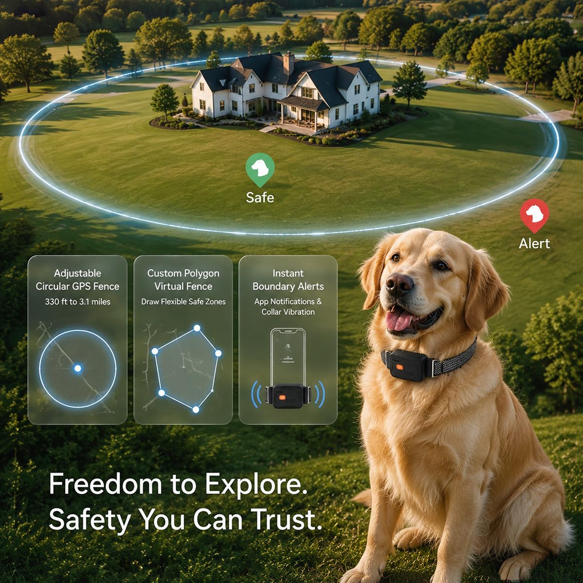 GPS Dog Collar & Pet Tracker Black A86729