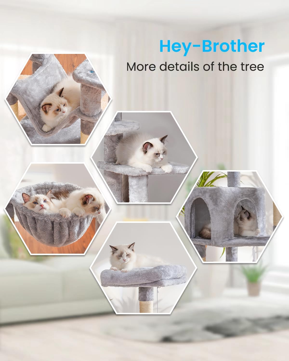 Cat Tree, Multi-Level Sisal Covered Scratching Posts X171532