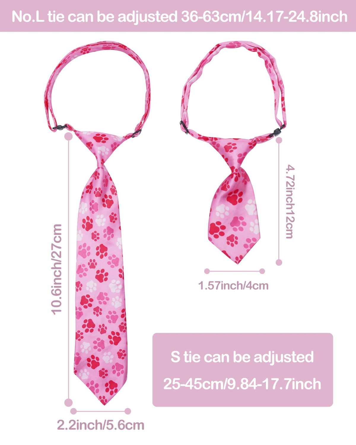 60 Pack Paw Print Dog Bowties and Ties B74602