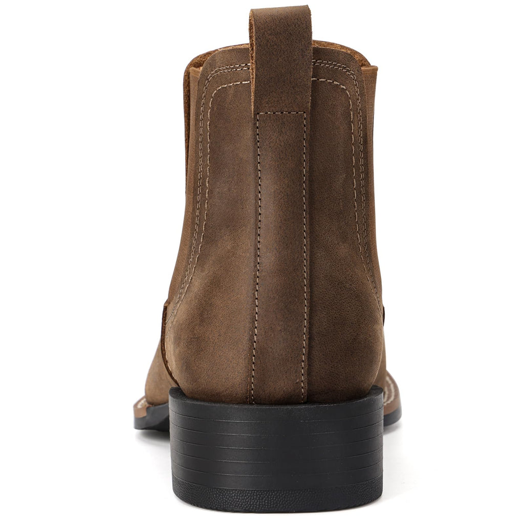Western Cowboy Boots Square Toe Chelsea Ankle Boots J72486