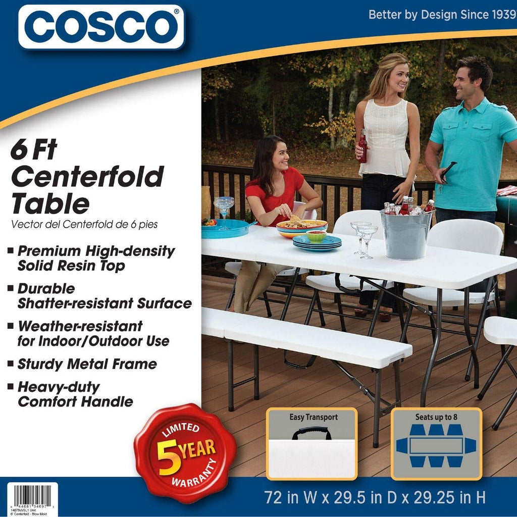 6 Foot Folding Table White G8820
