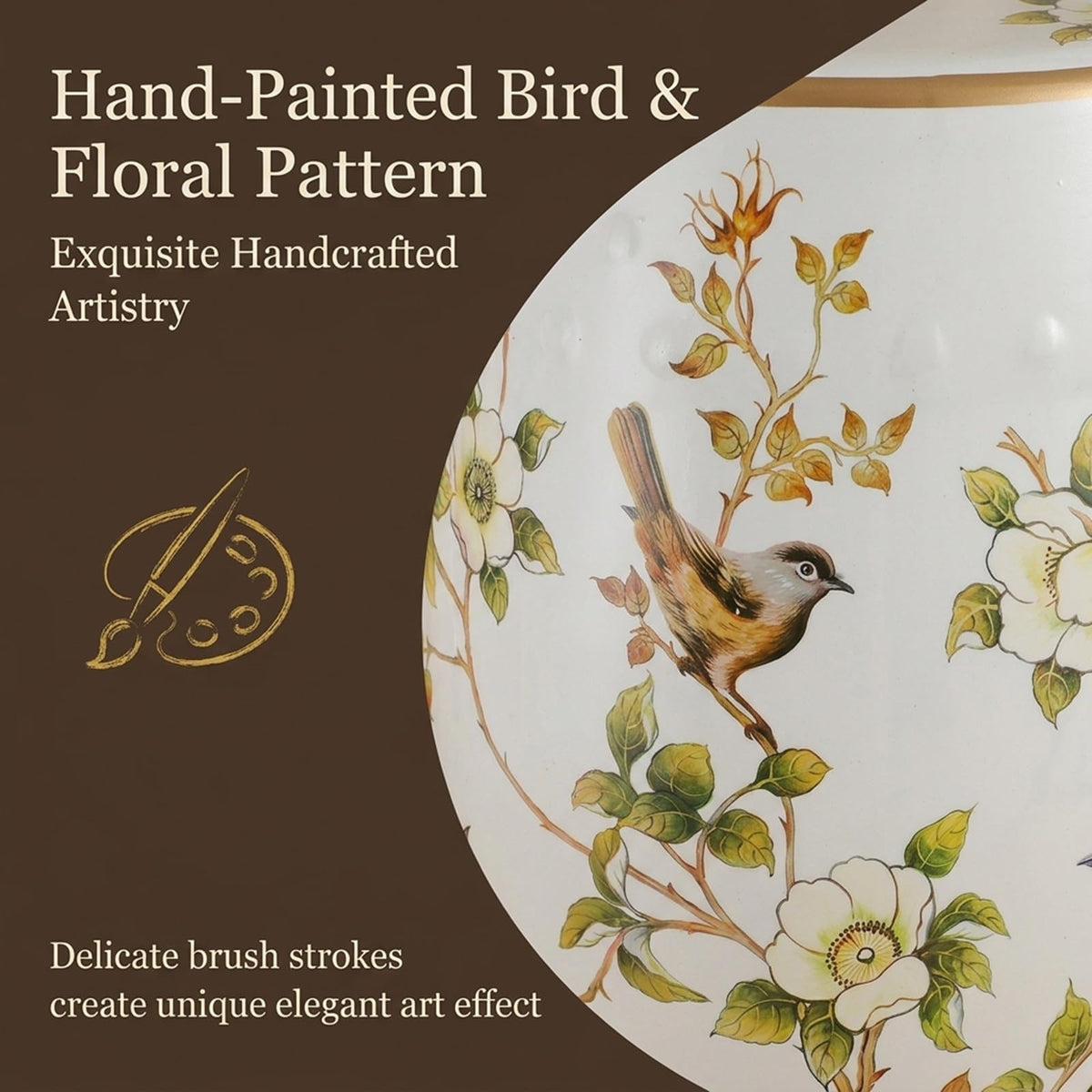 Hand-Painted Ceramic Drum Stool W60862