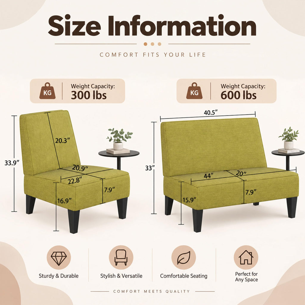 Green Upholstered Accent Chair Set of 2 Q6650