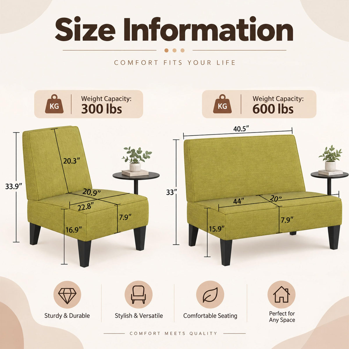 Green Upholstered Accent Chair Set of 2 Q6650