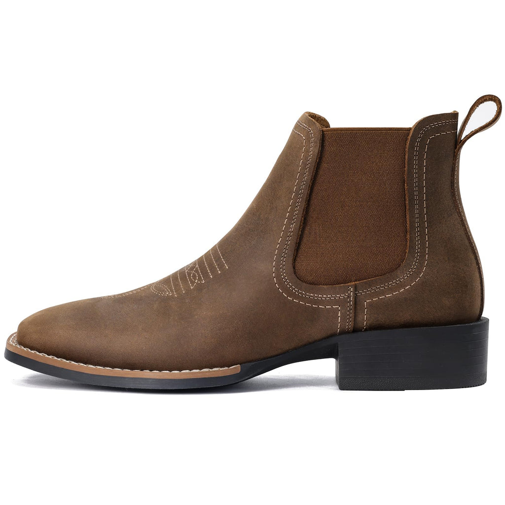Western Cowboy Boots Square Toe Chelsea Ankle Boots J72486