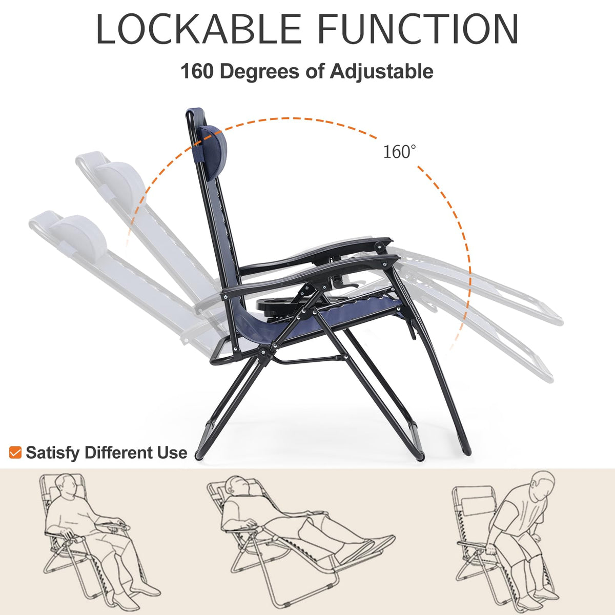 Zero Gravity Chairs Set of 2 Blue I135586