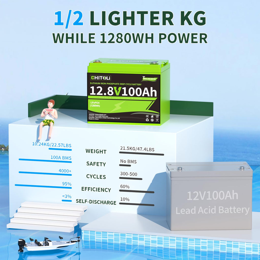 12V 100Ah LiFePO4 Battery with 100A BMS Y7581